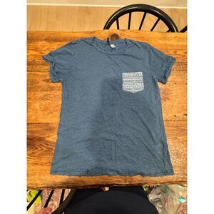 Divided by H&M Blue Pattern Pocket Tee L